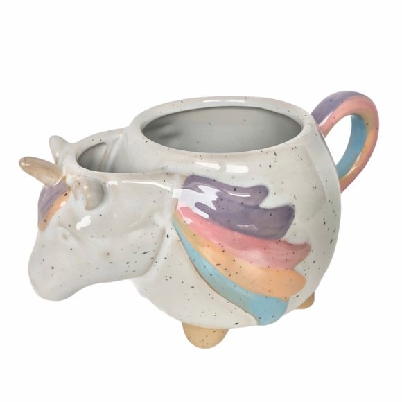 Urban Outfitters Unicorn Rainbow Speckled Tea Mug NWT - Picture 2 of 9